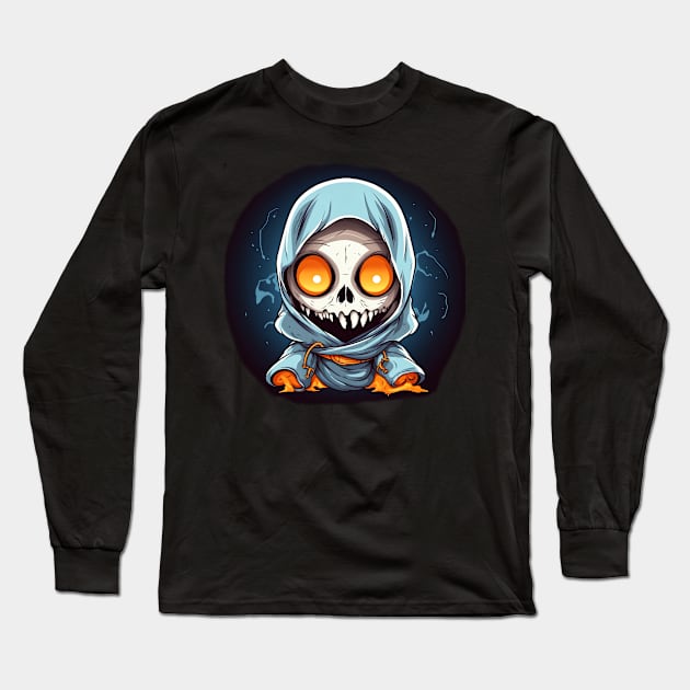 Eerie Halloween Ghoul Art - Spooky Season Delight Long Sleeve T-Shirt by Captain Peter Designs